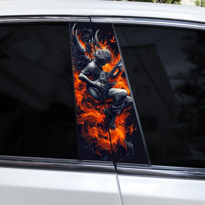 2pcs Car B-pillar sticker Vinyl waterproof sticker DIY car window pillar sticker Covering Scratched car center pillar sticker
