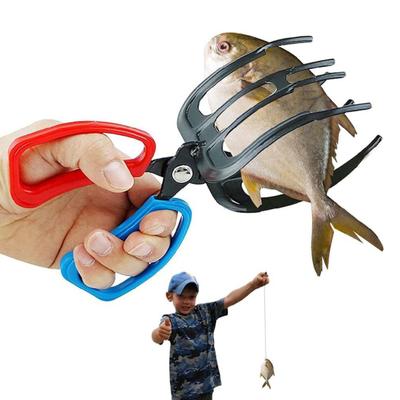 Fishing Pliers Gripper Metal Fish Control Clamp Claw Tong with Ergonomic Handle 3-tooth Claw Design Portable Fish Control Clamp