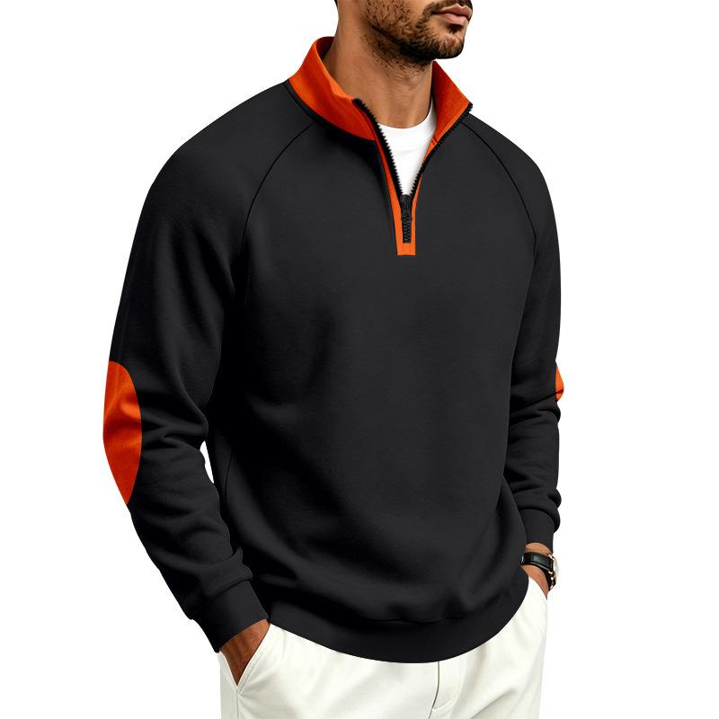 Men S Loose Stand Collar Fleece Zip Up Casual Sweatshirt