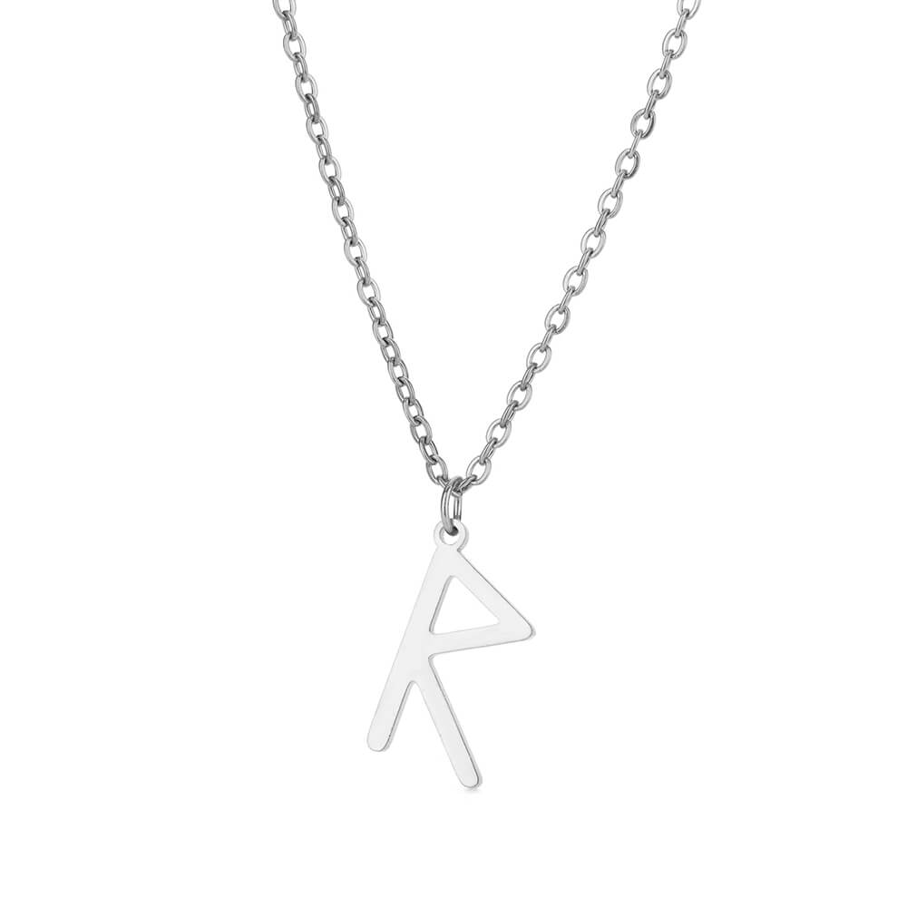 Viking Rune Layering Necklace for Women Stainless Steel Norse Runic Pendants Necklaces Feminine Delicate Minimalist Zircon Gift