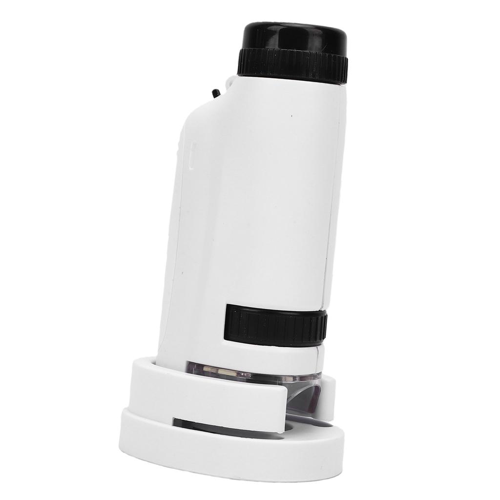 Handheld Microscope for Kids 60 to 180X Portable Handheld Microscope Magnifying Glass with LED Light 4 Specimens for Educational Science Tool White
