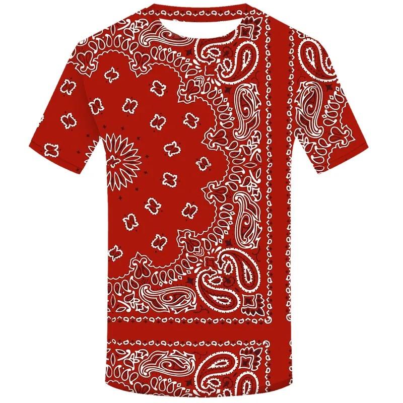 

Fashion Bandana Graphics T Shirts Summer Trend Short Sleeve Mens Printed T-shirts Casual Streetwear Oversized Cool Tees Tops 5XL
