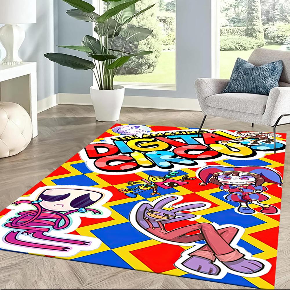 Digital Circus Carpet Perfect for Game Room Dining Room Kitchen Dormitory Anti-slip Rug Decorate Offices Luxury Gift for Birthday, Christmas, Wedding