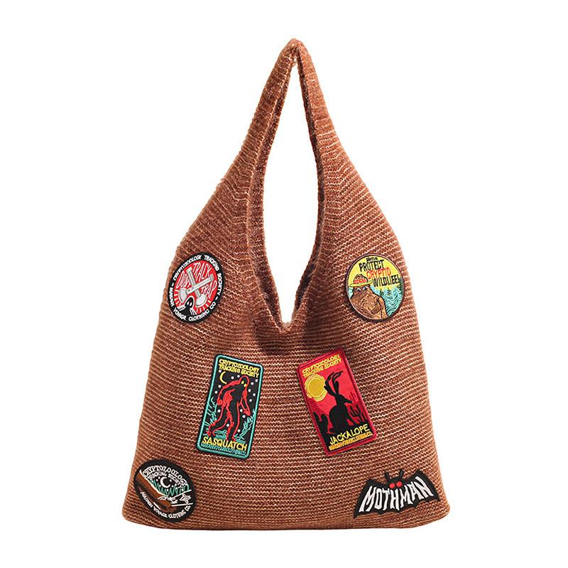 Cotton Casual Shoulder Bag With Knitted Design For Daily Use