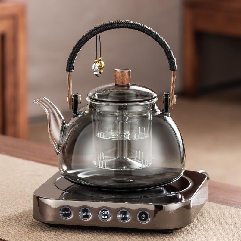 Fangyan Glass Steaming Teapot Set with Ultra-Thin Stove