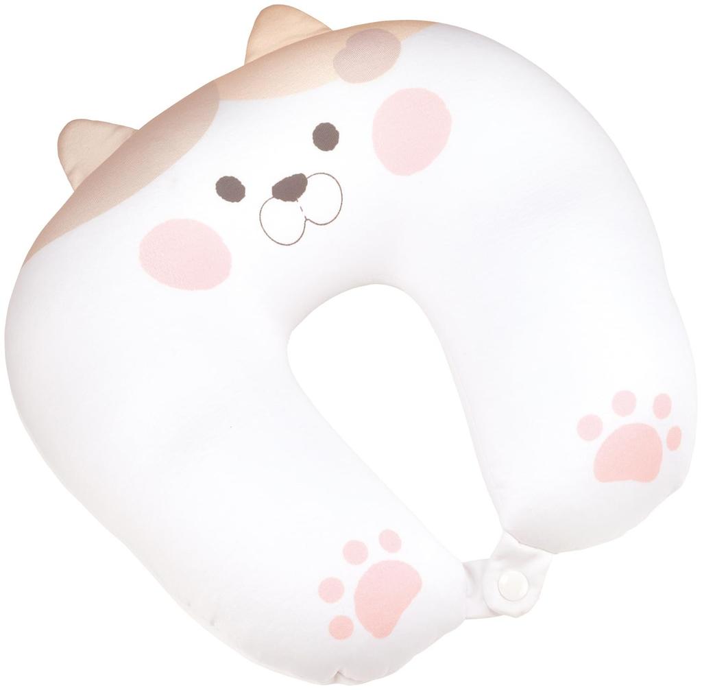 Skater Plush Neck Pillow Microbead Pillow with Button Original Character Puni-chan NNP1-A