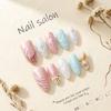 European Island Resort 3D Fishtail Flower Almond Nails - High-End Wearable Nail Art Tips