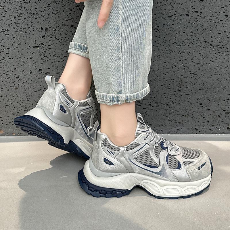 Casual Sports Velvet Running Shoes Autumn and Winter New Leather Platform Dad Shoes