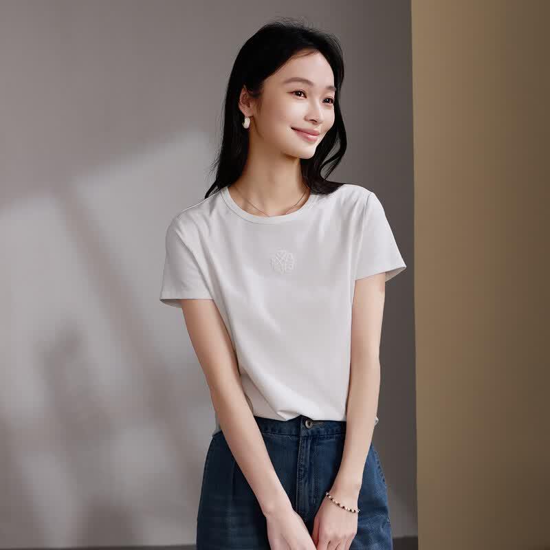 SOFSIL 2026 Summer Plain Short Sleeve T-Shirt for Women