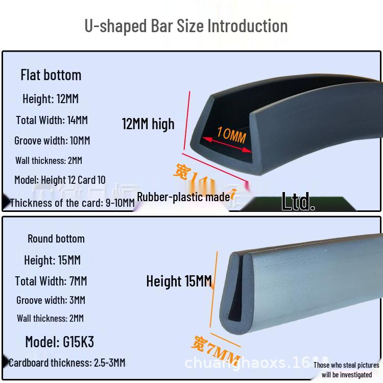 U-Shaped Rubber Anti-Collision and Edge Trim Sealing Strip