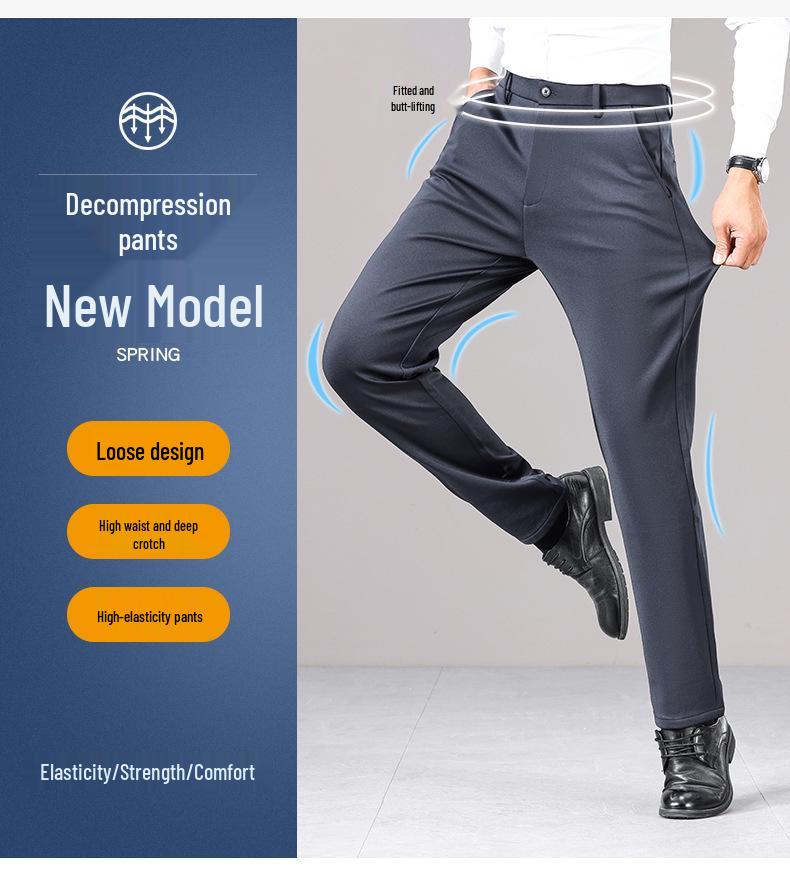 Autumn & Winter Men's Wool Business Trousers: Versatile Stretch Dress Pants for Work, Commute, or Casual Wear