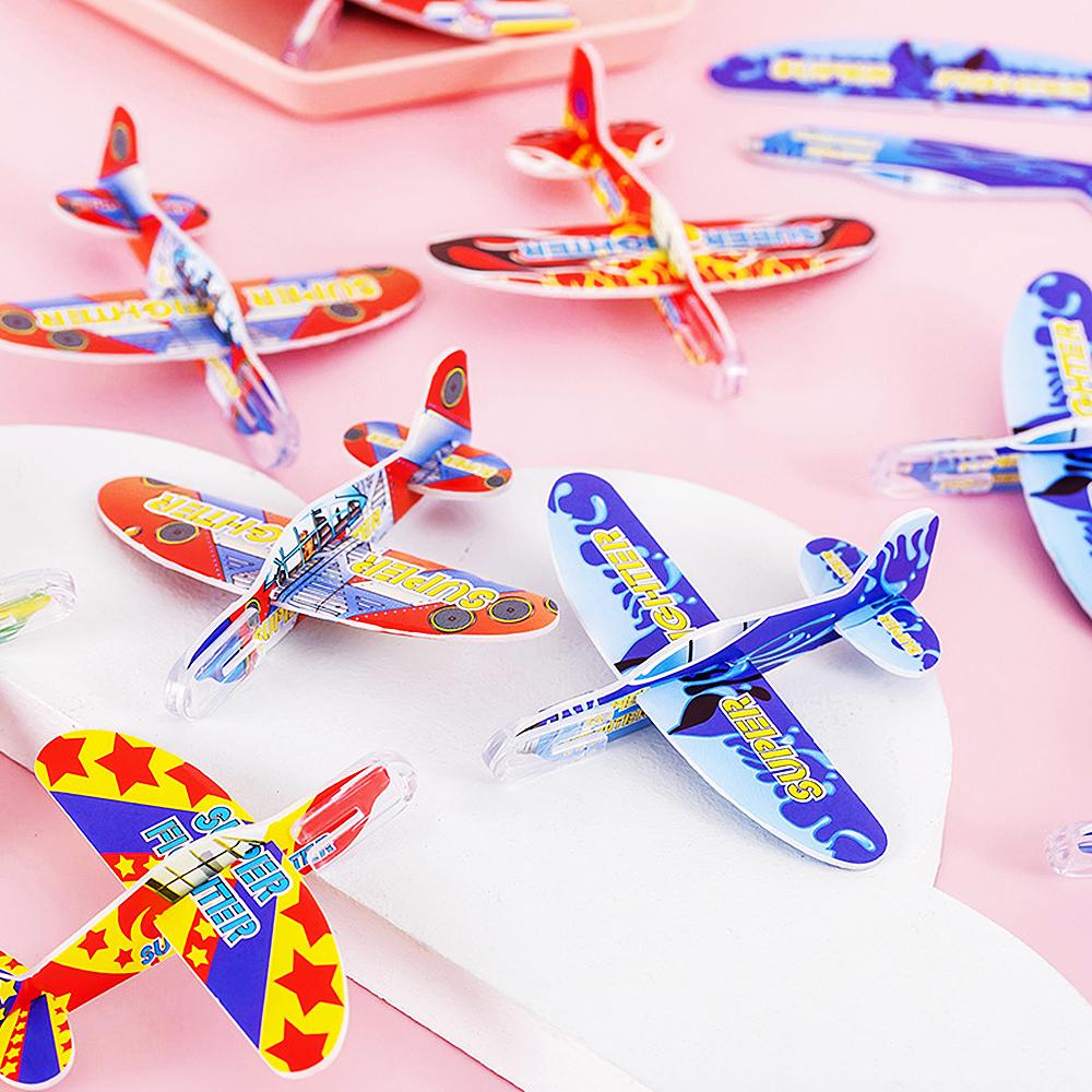 10Pcs Kids Party Supplies DIY Multicolor Foam Airplane Boys Girls Birthday Party Souvenirs Pinata Filler Kindergarten Prize Toys