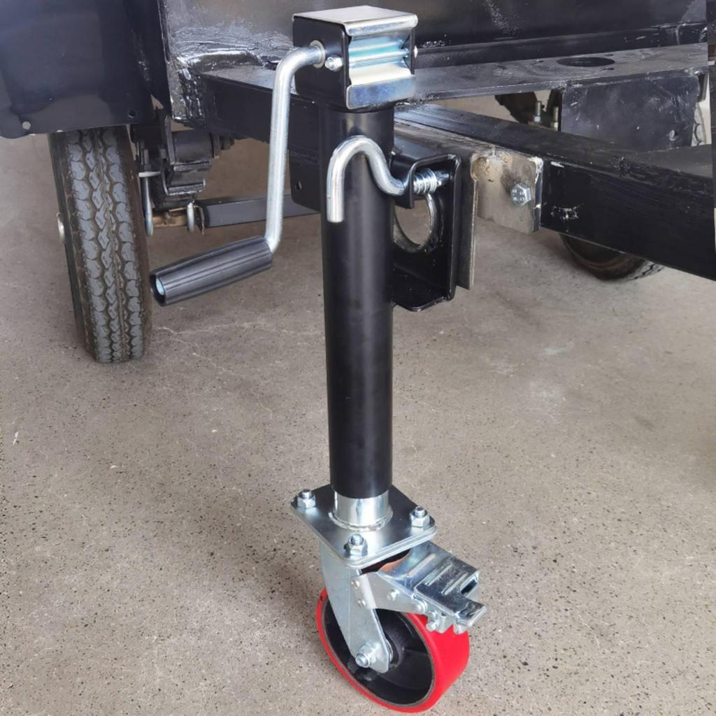 Side-Mount Trailer Jack with Wheel Galvanized for Utility Trailers, RVs