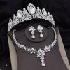 Wunderschöne Luxus Violett Kristall Braut Schmuck Sets für Frauen Tiaras Braut Halskette Ohrringe Hochzeit Krone Set Zubehör