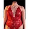 Sexy Crotchless Lingerie Women Lace Hollow Bodysuit Erotic Pajamas Teddy Babydoll Dress Deep V Open Bra Underwear Set Plus Size
