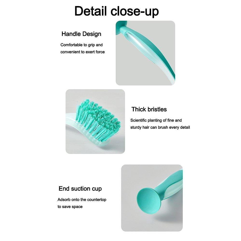 Suction Cup Dishwashing Brush Vertical Tool Brush Durable Sink Cleaning Scrub  Kitchen