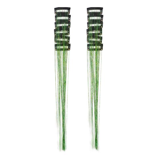 12 Stück Clip-in Metallic Extensions Tiefes Lila Glitzer Leicht 20 Zoll Lang Perücke Einfach Anzubringen Haarverlängerungen