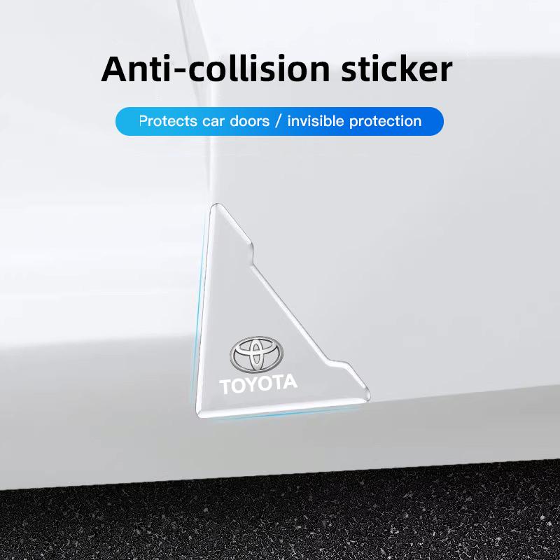 2Pcs Car Door Corner Protector Stickers Decoration For Toyota GRsport Crown Hilux Aygo Yaris Corolla Rav4 CHR Auris Cruiser