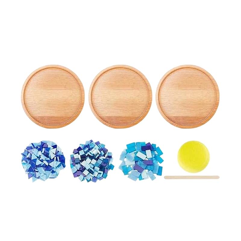 Adult Craft Set For Making Floral Coaster Includes Glass And Bamboos Base Random Color And Shape