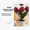 3/5 Heads Artificial Tulip Flower Bonsai Multicolor White Flowerpot Simulation Flower Bonsai Photo Props Faux Flower Potted Gift