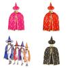 Halloween Cosplay Wizard Cape For Kids With Dazzling Star Pattern And Hat