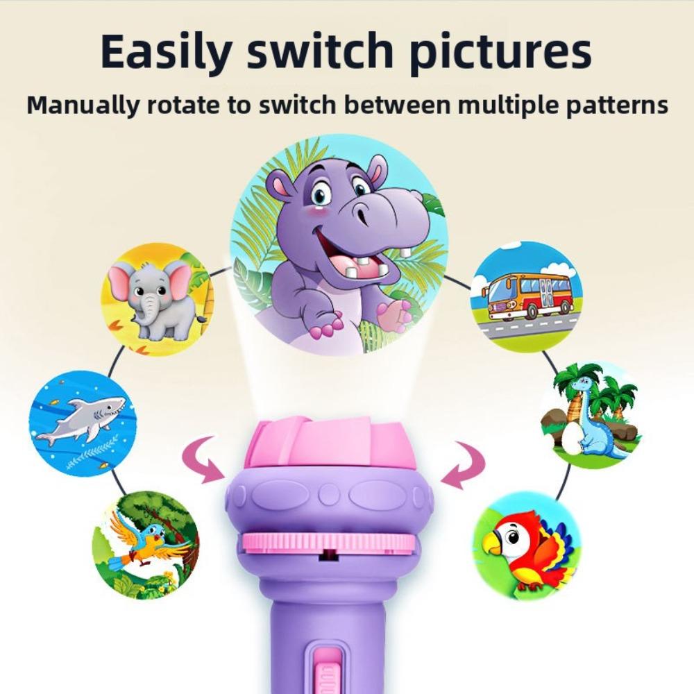Cartoon Kids Projection Flashlight Mini Projector Baby Early Education Toy Children Learning Toy Gift