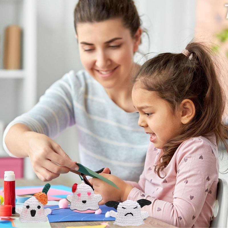 Crocheting Beginner Kits Ghost Doll Crafts Knitting Kit Cotton Crochet Thread Crochet Beginner Kit for Beginners Girlfriends