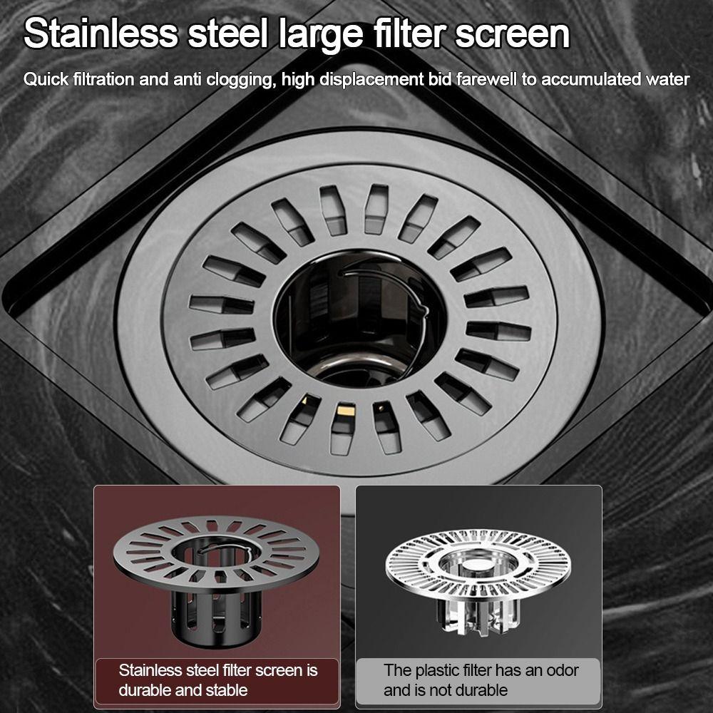 Stainless Steel Floor Drain Core Insect Proof Anti Odor Removable Seal Stopper Easy Install Odor Control Basin Drain Filter