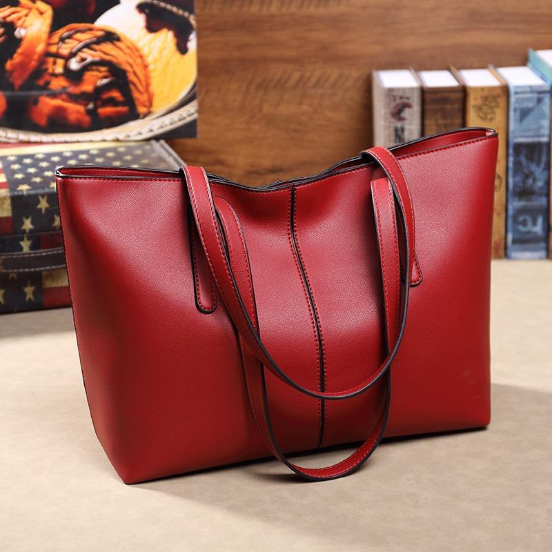 New Large-capacity Spliced Tote Bag Fashionable Versatile Commuter Simple Casual Women's Shoulder Handbag Bag