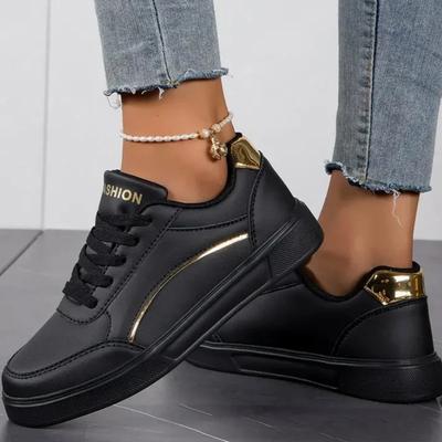 Fashion Women's Shoes Lightweight Casual Sneakers Shoes Fashion Walking White Lace-up Flat Sneaker Plus Size Platform Vulcanized Shoe