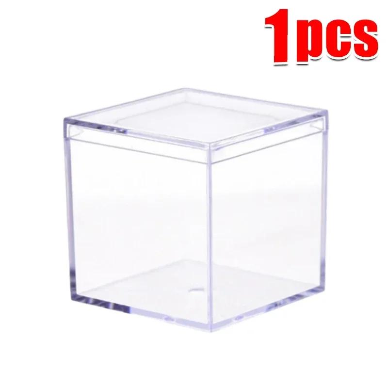 

1-12pcs Acrylic Boxes Transparent with Cover Square Packing Box Protection Showcase Dustproof Food Candy Storage Container 5.5x5.5x5.5cm