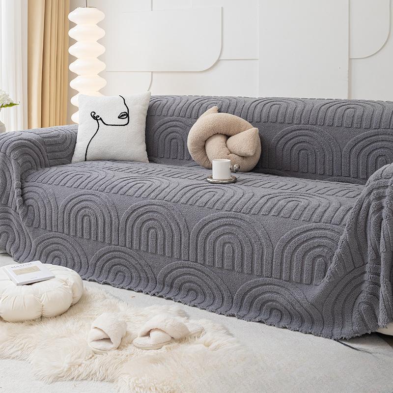 

Тканина для накидки на диван високоякісного французького кремового кольору, бежева, протиковзка, проти подряпин, універсальна плюшева рушник-чохол все включено 180*130