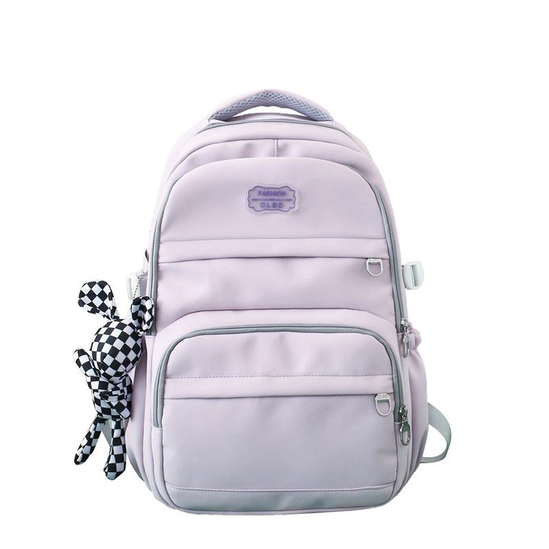 

TS JYL laptop bag,Junior Senior Student Backpack Girl Large Korean INS Simple Solid Laptop single package фиолетовый