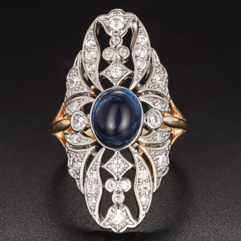 1pc Classic Sparkling Inlaid Zircon Hollow Geometric Ring, Suitable for Women's  Trend Festival Accessories Jewelry