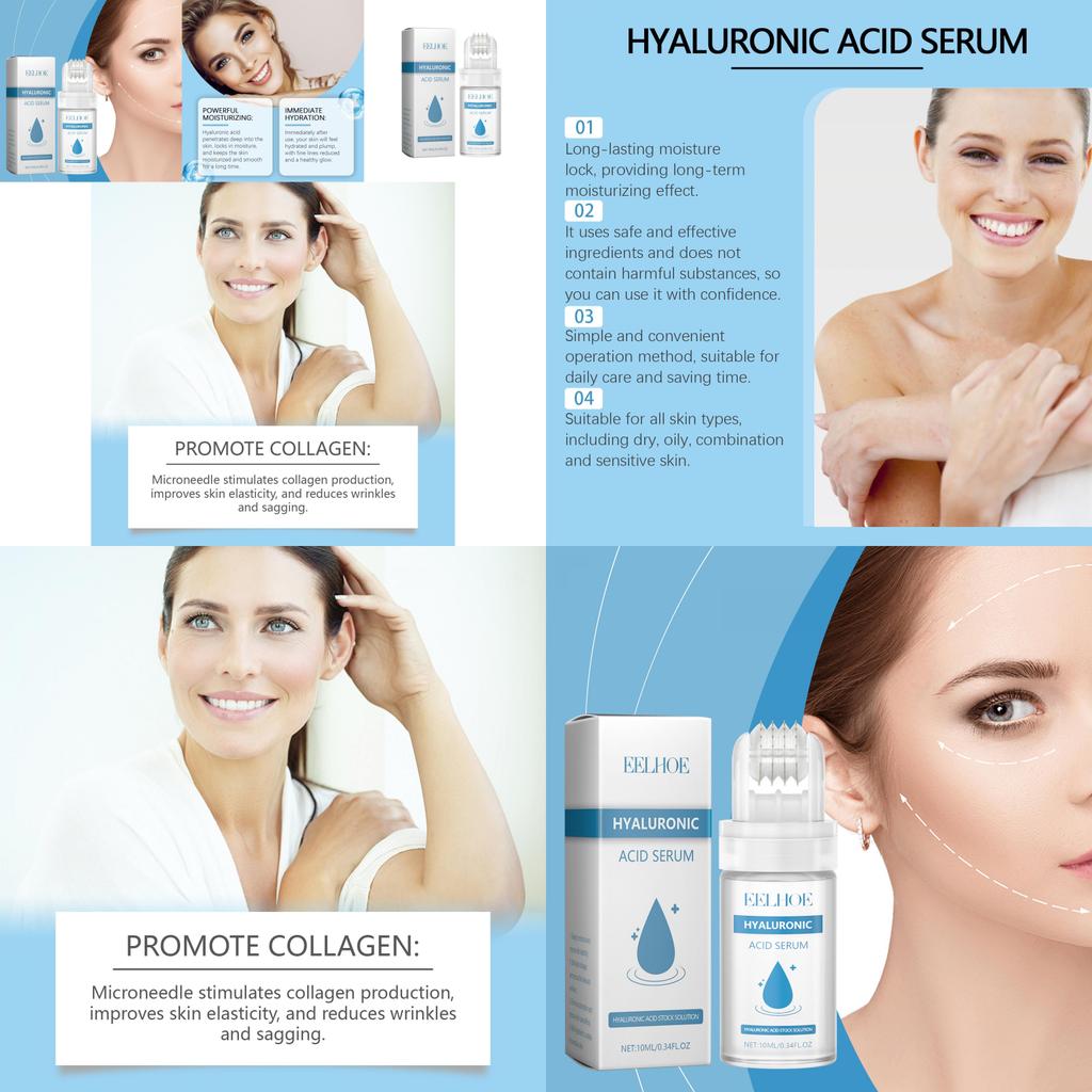 Eelhoe Transparent Hyaluronic Acid Roller Essence For Deep Hydration And Skin Firmness