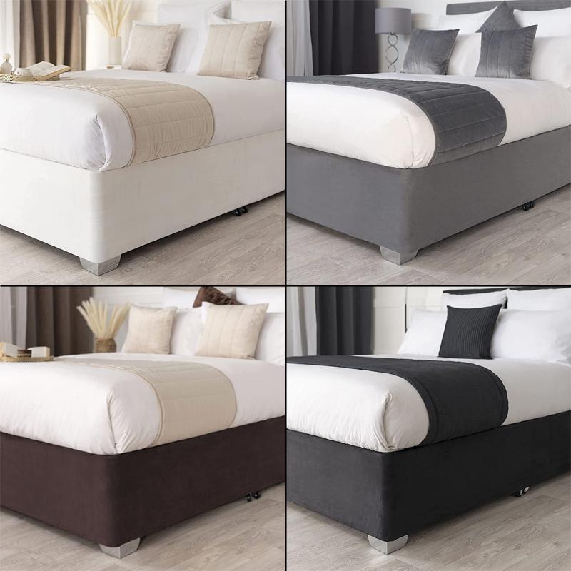 Perfect Bed Base Wrap Divan Valance Skirt-By Luxury Faux Suede With Three Sides Fabric and Around Elastic Easy To Install