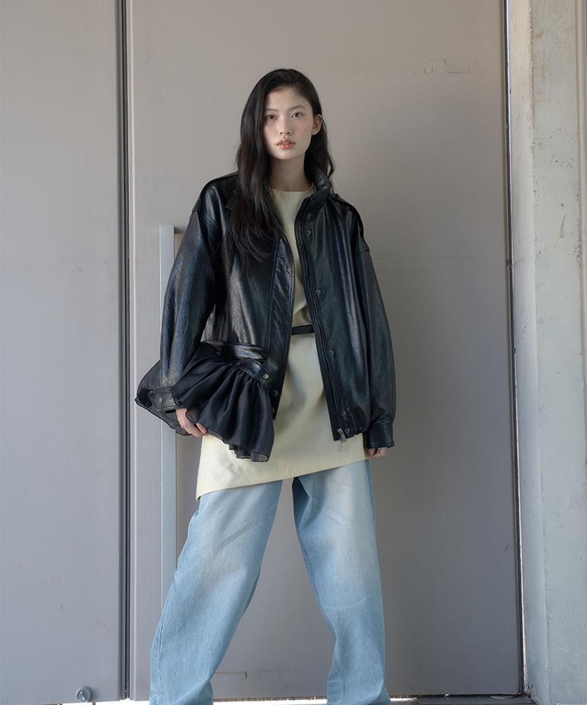 The N:L Turn Leather Jacket - [Black]
