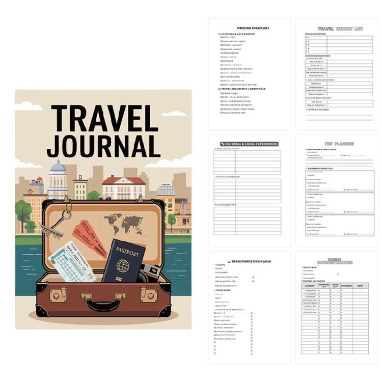 Travel Journal Notebook for Capturing Memory and Adventures Travel Scrapbook Vacation Itinerary Organizers Planner Gift