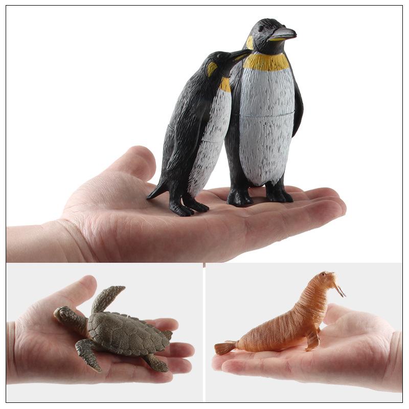Children'S Cognitive Toy Simulation Model 6-Piece Set Of Marine Creatures, Sea Turtles, Seals, Penguins, Ornaments, Dolls Can Be
