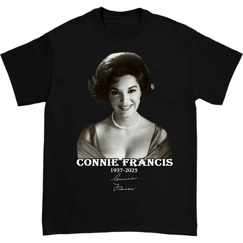 

New Connie Francis 1937-2025 Men Black S-235XL Tee 20D174 Unisex T-Shirt XXL