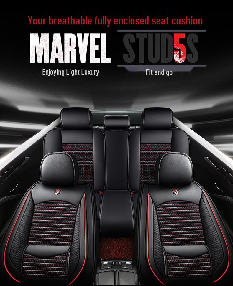 All-Season Universal Leather Car Seat Cushion for Five-Seater Vehicles