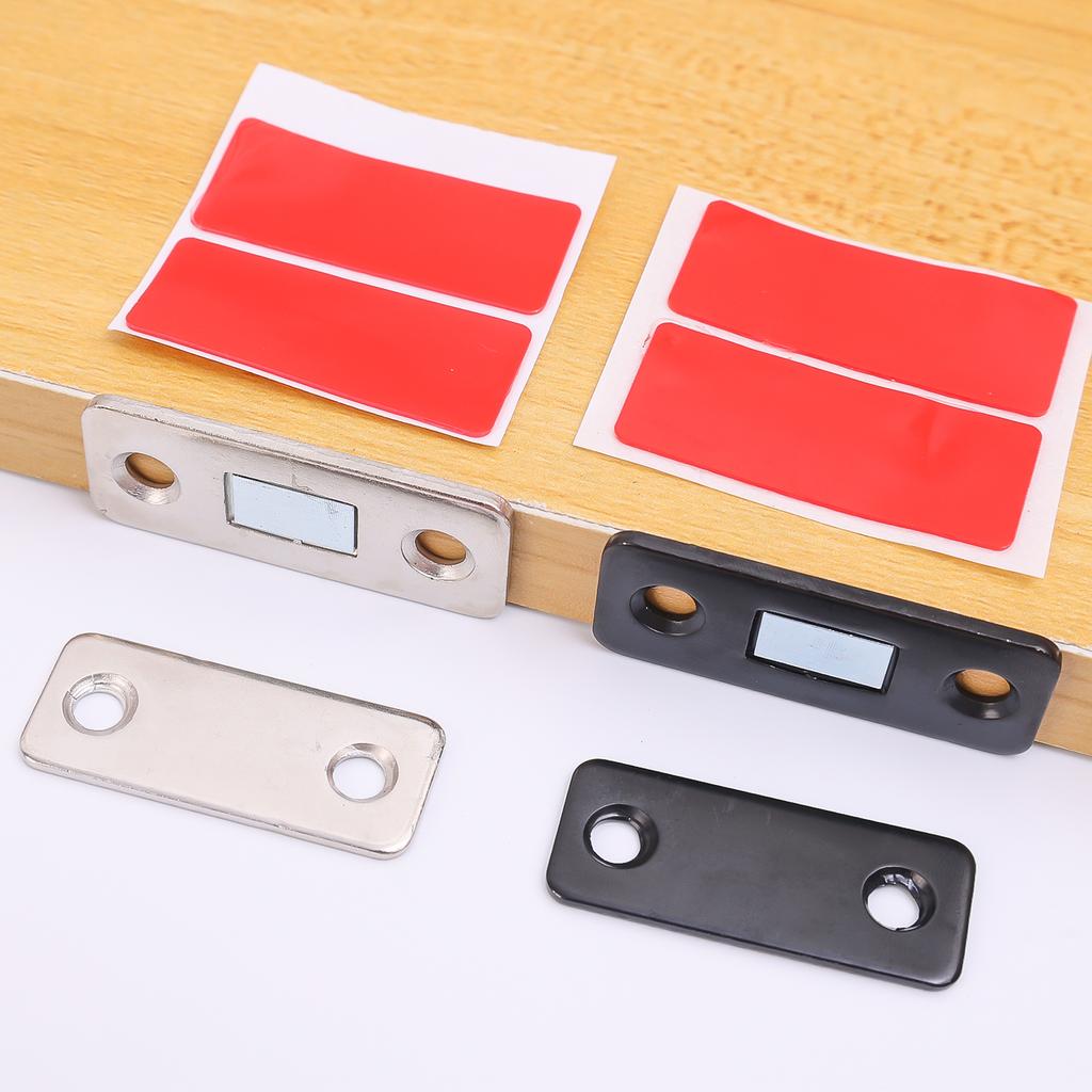 Ultra-Thin Magnetic Door Catch Self Adhesive Drawer Latch Metal Magnet Latches Cupboard Cabinet Door Closed Catches with Screw