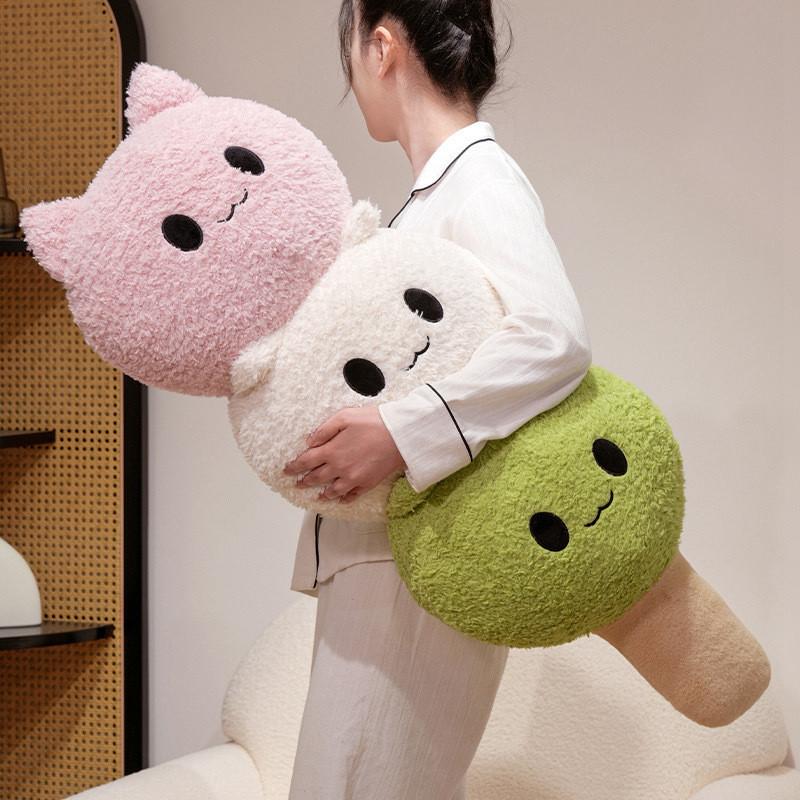 Cat Animal Pillow Cartoon Plush Toy Tricolor Ball Bingtanghulu Cushion Sofa