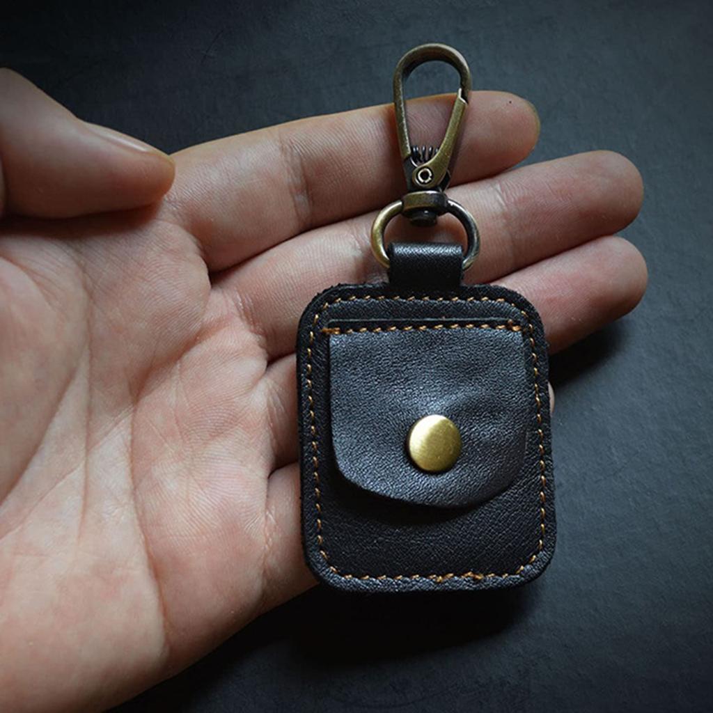 Premium Leather Ring Holder Keychain Practical Leather Keychain with Pouch Essential Accessory for Active Lifestyles