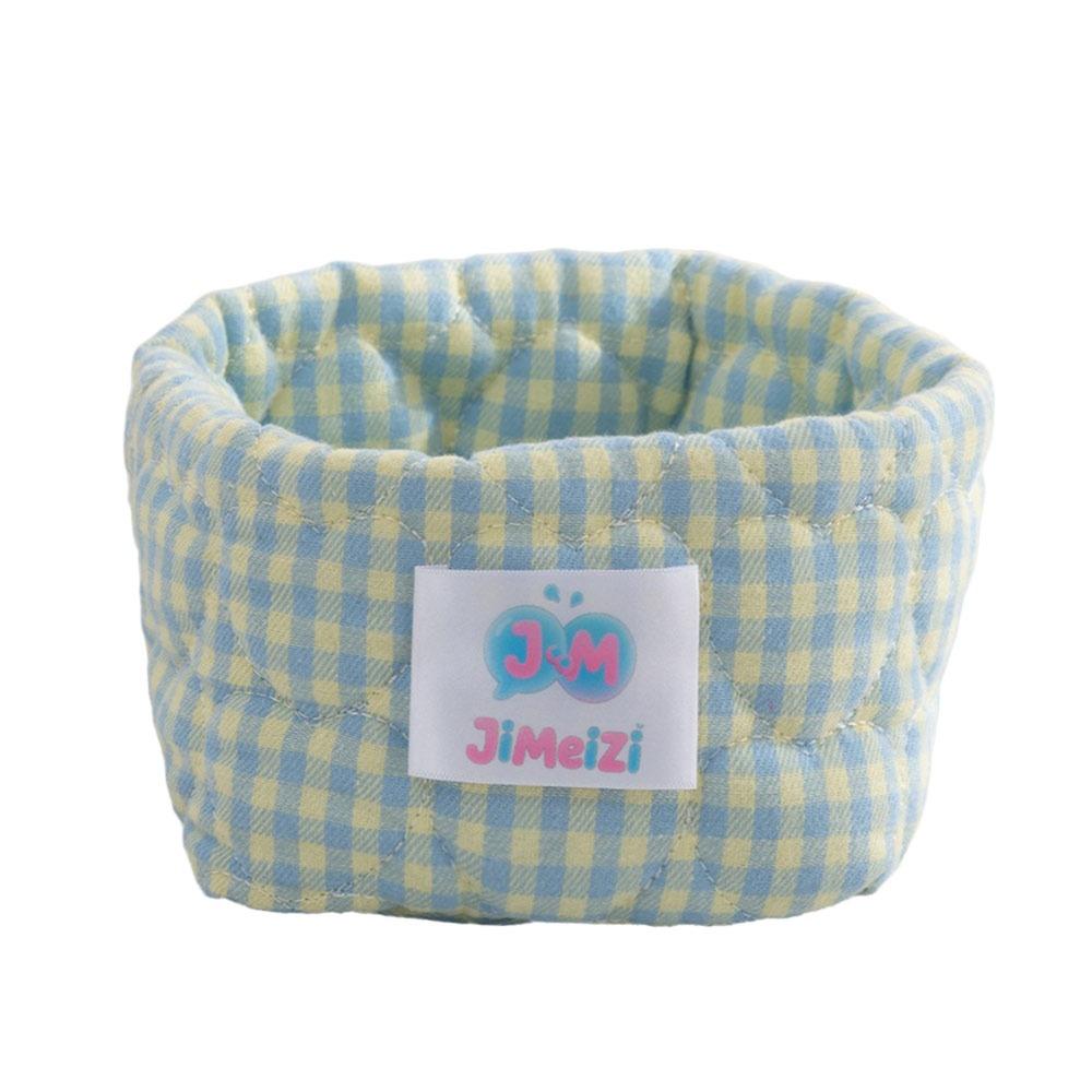 

Soft Quilted Storage Basket Gingham Fabric Makeup Storage Basket Home Decor жёлтый/синий