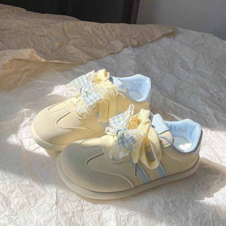 Hässlich süßer Mango-Kopf weiches Mädchen Leinenschuhe Schüler neuer Schüler Großkopfschuhe mit Rock