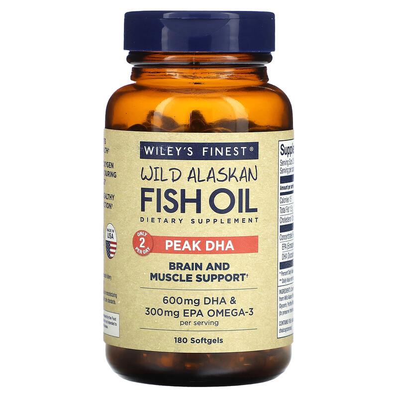 Wild Alaskan Fish Oil, Peak DHA, 180 Softgels