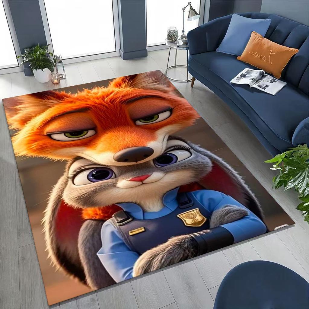 27 Style Zootopia Judy Nick Cartoon Rug for Bedroom Living Room Sofa Home Doormat Decor, Large Kids Non-slip Floor Mat Gift