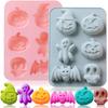 2Pcs Halloween Silicone Cake Mold Pumpkin Bat Skull Ghost Shape Baking Mold For Party Diy Cookies Chocolate Making Kit For Kids