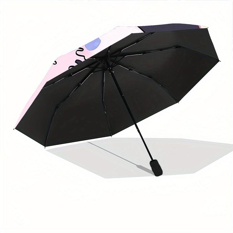 1pc My Melody and Kurome Cinnamoroll Automatic Opening and Closing Umbrella, Lightweight 3-Fold, With Cute Cartoon Characters, Suitable for Home, Outd